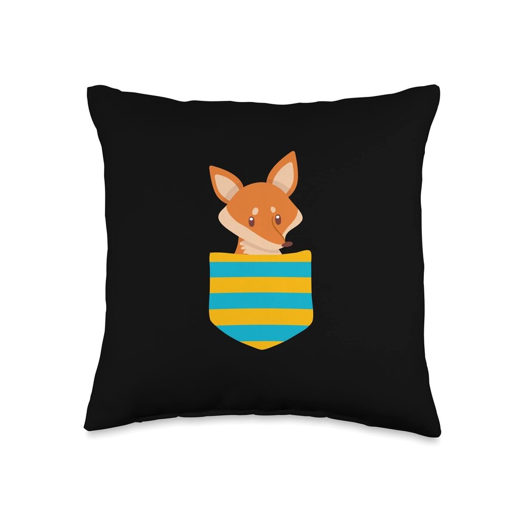 3191 Baby fox logo in the chest pocket, cute and cuddly anime Throw Pillow